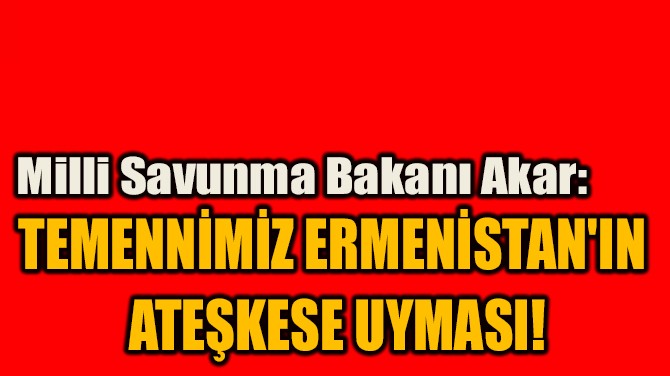 "TEMENNMZ ERMENSTAN'IN  ATEKESE UYMASI!"