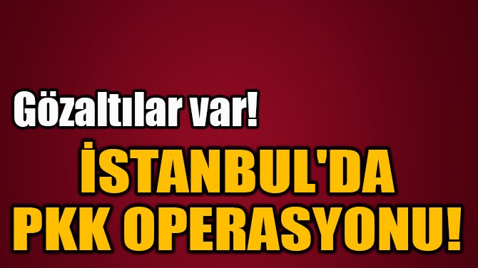 STANBUL'DA  PKK OPERASYONU! 