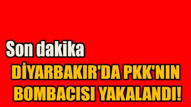 DYARBAKIR'DA PKK'NIN  BOMBACISI YAKALANDI!