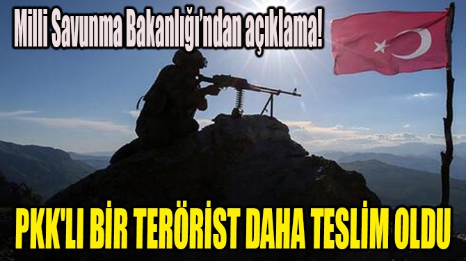 PKK'LI BR TERRST DAHA TESLM OLDU