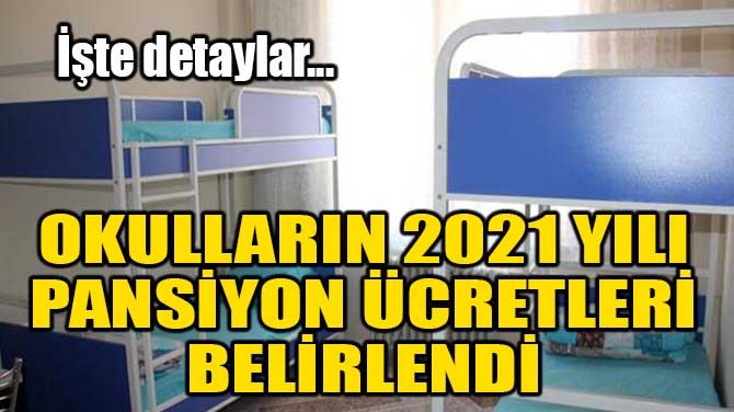 OKULLARIN 2021 YILI PANSYON CRETLER BELRLEND