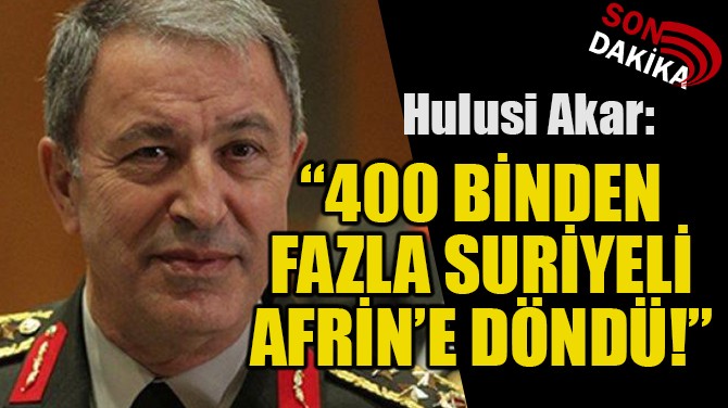 HULUS AKAR: "400 BNDEN FAZLA SURYEL AFRN'E DND!"