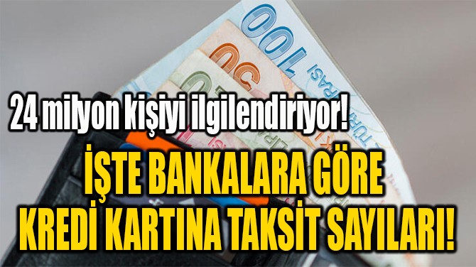 İŞTE BANKALARA GÖRE  KREDİ KARTINA TAKSİT SAYILARI! 