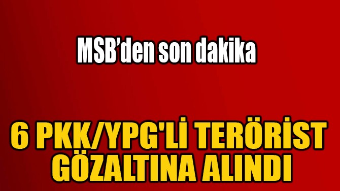 6 PKK/YPG'L TERRST  GZALTINA ALINDI 