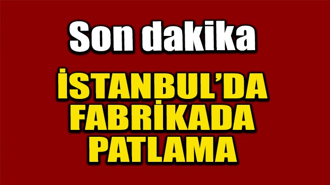 İSTANBUL'DA FABRİKADA PATLAMA!