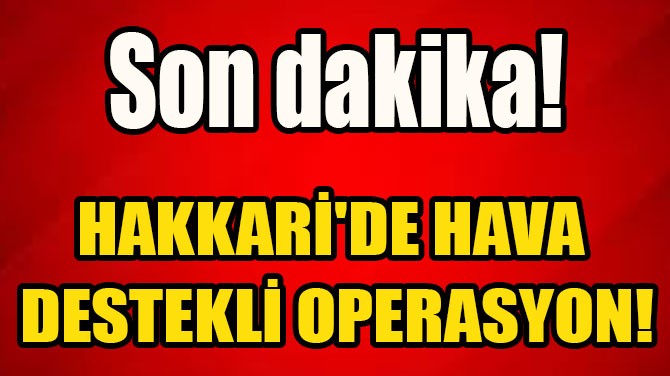 HAKKARİ'DE HAVA  DESTEKLİ OPERASYON!