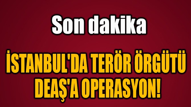 İSTANBUL'DA TERÖR ÖRGÜTÜ  DEAŞ'A OPERASYON!