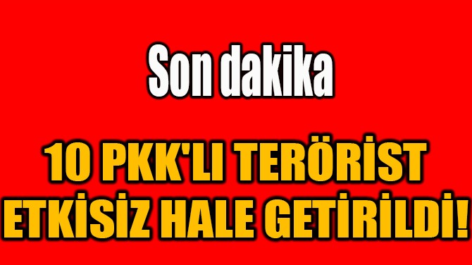 10 PKK'LI TERÖRİST ETKİSİZ HALE GETİRİLDİ!