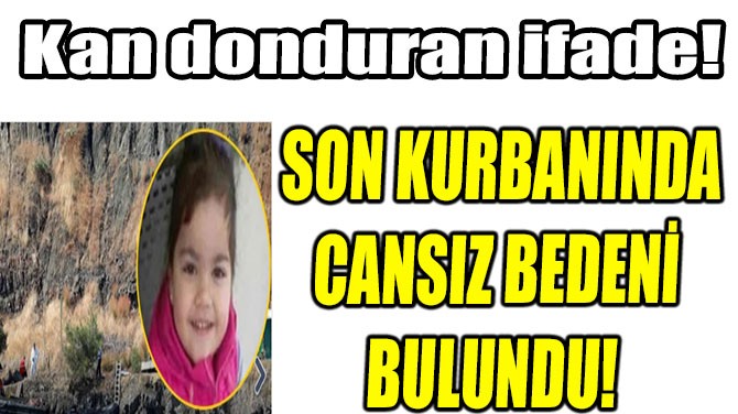 SON KURBANINDA CANSIZ BEDENİ BULUNDU!