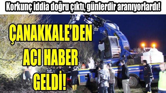 ÇANAKKALE’DEN ACI HABER GELDİ! 