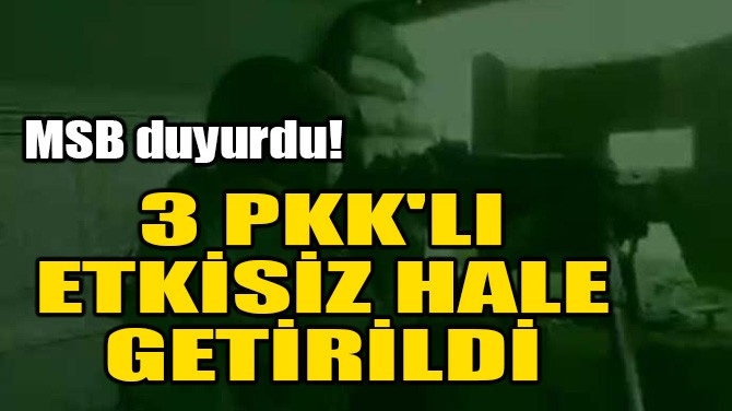 3 PKK'LI ETKİSİZ HALE GETİRİLDİ