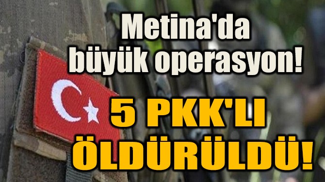 5 PKK'LI  ÖLDÜRÜLDÜ!