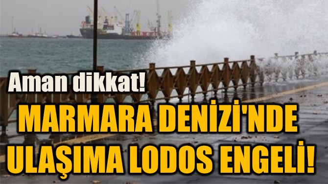 MARMARA DENİZİ'NDE  ULAŞIMA LODOS ENGELİ!